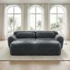 Modulares Sofa aus Plüsch mit 2 Ottomanen, grau Bild 2