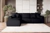 99rooms 'Gusto' Ecksofa, L-Form, mit abnehmbaren Kissen, Rundumbezug aus gepolstertem Strukturstoff 'NEVE', Schwarz, Ottomane Links, mit Schlaffunktion Bild 5
