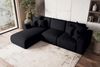 99rooms 'Gusto' Ecksofa, L-Form, mit abnehmbaren Kissen, Rundumbezug aus gepolstertem Strukturstoff 'NEVE', Schwarz, Ottomane Links, mit Schlaffunktion Bild 2
