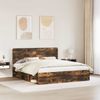 vidaXL Bettrahmen Geräucherte Eiche 200 x 200 cm Massives Kiefernholz 3412447 Bild 3