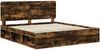 vidaXL Bettrahmen Geräucherte Eiche 200 x 200 cm Massives Kiefernholz 3412447 Bild 4