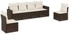 vidaXL 6-tlg. Garten-Sofagarnitur mit Kissen Braun Poly Rattan 3218803 Bild 2