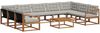 vidaXL Outdoor-Sofagarnitur mit Kissen 10 pcs Natürlich und Hellgrau 3369874 Bild 2