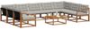 vidaXL Outdoor-Sofagarnitur mit Kissen 10 pcs Natürlich und Hellgrau 3369874 Bild 3
