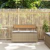 vidaXL Gartenbank mit Stauraum und Kissen Beige Poly Rattan 4103839 Bild 3