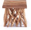 Beistelltisch Woods Teak Massivholz, Sockel aus naturgewachsenen Ästen naturfarben Bild 4