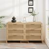 Kommode Kleiderschrank Rattan 6 Schubladen Natur Arc Shaped Corner Aufbewahrung Sideboard Dressingtable Bild 3