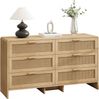 Kommode Kleiderschrank Rattan 6 Schubladen Natur Arc Shaped Corner Aufbewahrung Sideboard Dressingtable Bild 5