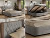 Polsterbett mit Bettkasten LARINO CLASSIC 180 x 200 cm Lattenrost und Gasdruckfedern, stabiles Bettgestell, modernes Design Multipocket Matratze - Hellgrau Velvet - ELORI LUX Bild 2