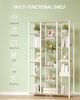 Bücherregal, Standregal mit 6 Ebenen 15 Ablagen, Verstellbare offene Ablagen, für Wohnzimmer, Büro, Schlafzimmer, 30 x 70 x 170cm, Weißeiche und Weiß Bild 5