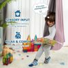 feinlux Hängematte Sensorische Schaukel für Kinder mit 360° drehbarem Aufhänger (Packung, Indoor-Therapieschaukel), für Autismus, ADHS und sensorische Verarbeitungsstörungen bei Kindern Bild 2