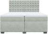 vidaXL Boxspringbett mit Matratze Hellgrau 200x200 cm Samt 3291014 Bild 4