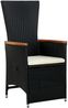 vidaXL 7-tlg. Garten-Essgruppe Poly Rattan Akazienholz Schwarz 47681 Bild 4