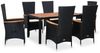 vidaXL 7-tlg. Garten-Essgruppe Poly Rattan Akazienholz Schwarz 47681 Bild 2