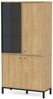 Calicosy Vitrine 1 Glastür und 3 Türen Eiche- und Mattschwarz-Dekor L93,4 cm – CRAFT - Helles Holz Bild 4