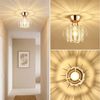 BlingBin Kronleuchter Modern Kristall Deckenleuchte Gold Deckenlampe E27 Fassung, Ø19cm, ohne Leuchtmittel, ohne Glühbirnen, Unterputz-Deckenbeleuchtung für Flur, Schlafzimmer, Wohnzimmer Bild 2