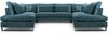 AX LIVING Eckcouch blau Castellio Wohnlandschaft U Form XXL Bild 2