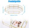 TUWENA Duschregal Verspiegeltes Tablett aus goldfarbenem Glas, Make-up Tablett Bild 2
