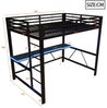 Flieks Hochbett Gamingbett Metallbett 140x200cm mit Schreibtisch und Ladefunktion Bild 4