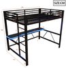 Flieks Hochbett Gamingbett Metallbett 140x200cm mit Schreibtisch und Ladefunktion Bild 2