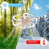 LETGOSPT Deckenleuchte Leise Deckenventilator mit Beleuchtung, 60W LED Deckenleuchte 5000LM, LED fest integriert, Kaltweiß, Naturweiß, Warmweiß, LED Deckenbeleuchtung mit Ventilator,5 Lichter Design Deckenventilator Bild 2