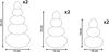 Weihnachtsdekoration 6er Set RANELVA Weihnachtsbaum 14 19 25 cm Braun Beige Bild 2