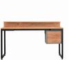 Schreibtisch mit 2 Schubladen, MDF/ Metall Natur Schwarz, 140 x 60 x 84 cm Bild 3