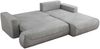 Ecksofa OVO mit schlaffunktion und bettkasten, Wellenfeder, lose Kissen, L-form 271x195 cm - Hellgrau Velvet - rechte Seite Bild 5