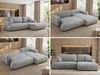 Ecksofa OVO mit schlaffunktion und bettkasten, Wellenfeder, lose Kissen, L-form 271x195 cm - Hellgrau Velvet - rechte Seite Bild 2