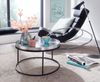 Couchtisch Hammerschlag Aluminium Silber Schwarz 62x62x36cm abnehmbares Tablett Rund Bild 5