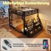 Merax Etagenbett (140x200cm), Kinderbett mit LED-Beleuchtung, mit 2 Stoffschubladen, Schwarz Bild 5