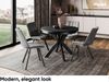 MEBLINI Esstisch Rund Ausziehbar aus Metall - 100-176x77cm - BAGIO - Gold Craft Eiche/Schwarz Matt - Loft - Esszimmertisch Modern - Küchentisch - Ausziehtisch - Round Dining Table - Esszimmertische Bild 2