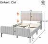 BlingBin Polsterbett (Einzelbett mit Lattenrost & verstellbarem Kopfteil – Leinen), Jugendbett 140 x 200 cm Bild 3