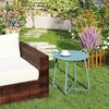 Beistelltisch Outdoor Balkontisch Klein Metall Rund Wetterfest Patio Terrasse Bild 4