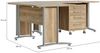 Dmora Schreibtisch Megh, Mehrzweckschreibtisch, Bürotisch für PC, Eckschreibtisch, 230x200 h75 cm, Grau und Eiche Bild 3