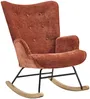 Vente-unique - ELMINA Sessel Stoff Rot - B 68 cm x H 91 cm x L 86 cm Bild 2