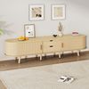TV-Schrank, 175x40x42 cm, Walnuss-TV-Schrank mit Schiebetüren, 2 Schubladen, höhenverstellbar Bild 4