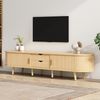 TV-Schrank, 175x40x42 cm, Walnuss-TV-Schrank mit Schiebetüren, 2 Schubladen, höhenverstellbar Bild 2