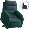 vidaXL Massagesessel mit Aufstehhilfe Dunkelgrün Samt 3205105 Bild 2