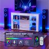 oyajia Lowboard TV Eckschrank Fernsehtisch Hochglanz mit LED-Beleuchtung 100x40x68 cm (mit 16 Led Farben Beleuchtung), TV-Schrank mit 2 Schränken & offenen Regalen Bild 2