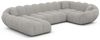 Sofa Dreams Wohnlandschaft Maleron U Form Design Stoffsofa, 6-Sitzer, Polsterecke, Ottomane links, Strukturstoff Hellgrau Bild 2