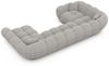 Sofa Dreams Wohnlandschaft Maleron U Form Design Stoffsofa, 6-Sitzer, Polsterecke, Ottomane links, Strukturstoff Hellgrau Bild 4