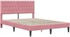 vidaXL Bettgestell mit Matratze mit Kopfteil Rosa 140 x 190 cm Samt 3415051 Bild 4