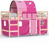 vidaXL Kinderhochbett mit Tunnel Rosa 90x200 cm Massivholz Kiefer 3206993 Bild 4