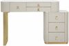 Dmora Schreibtisch Apoteosi, Mehrzweckschreibtisch, Bürotisch für PC, Eckschreibtisch, 120x40 h75 cm, Creme und Gold Bild 5