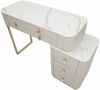 Dmora Schreibtisch Apoteosi, Mehrzweckschreibtisch, Bürotisch für PC, Eckschreibtisch, 120x40 h75 cm, Creme und Gold Bild 4