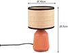 LED Tischlampe dimmbar, Keramikfuß Terrakotta, Papierschirm geflochten, H 26,5cm Bild 4