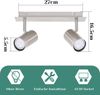 ZMH LED Deckenleuchte 2 Flammig GU10 - Deckenstrahler Schwenkbar 330° Nickel Flur Deckenlampe Innen Modern Deckenspots Wandstrahler für Küche Schlafzimmer Wohnzimmer Ohne Leuchtmittel Bild 5