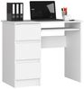 Home Collective Computertisch Schreibtisch Bürotisch Gaming Tisch mit ausziehbarer Tastaturablage, mit 3 Schubladen links, 90 x 50 x 77 cm, weiß Bild 4