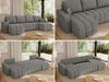 U-förmiges Ecksofa mit Schlaffunktion und Bettkasten, Couch U-form - KIRASSO U - Grau Stoff Bild 2